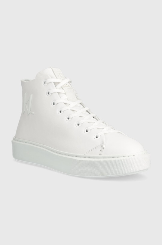 Usnjene superge Karl Lagerfeld Kl52265 Maxi Kup KL52265.01W bela SS23