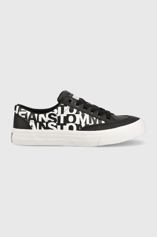 Tommy Jeans sneakers din piele Virgil Leather Logo Print Planet friendly negru EM0EM01129