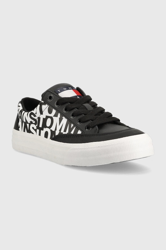 Tommy Jeans sneakers din piele Virgil Leather Logo Print EM0EM01129 negru SS23
