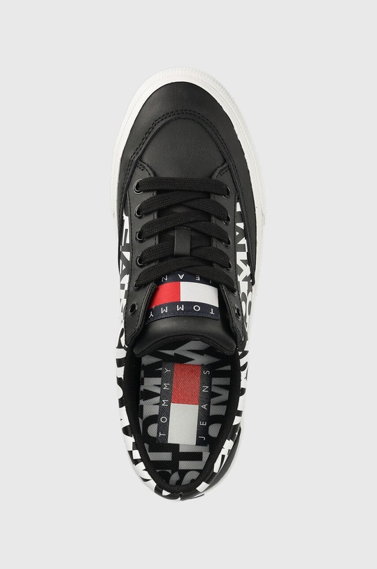 Tommy Jeans sneakers din piele Virgil Leather Logo Print negru EM0EM01129