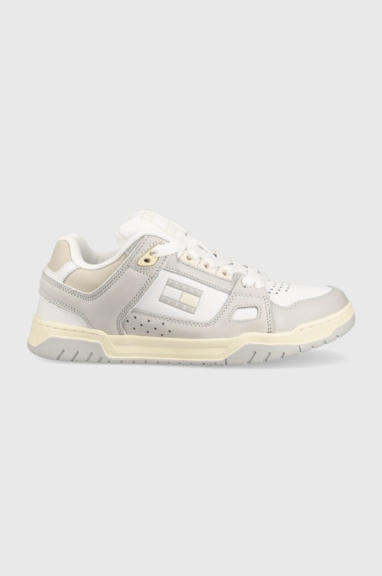 Tommy Jeans sneakers din piele Skate Sneaker piele întoarsă gri EM0EM01134