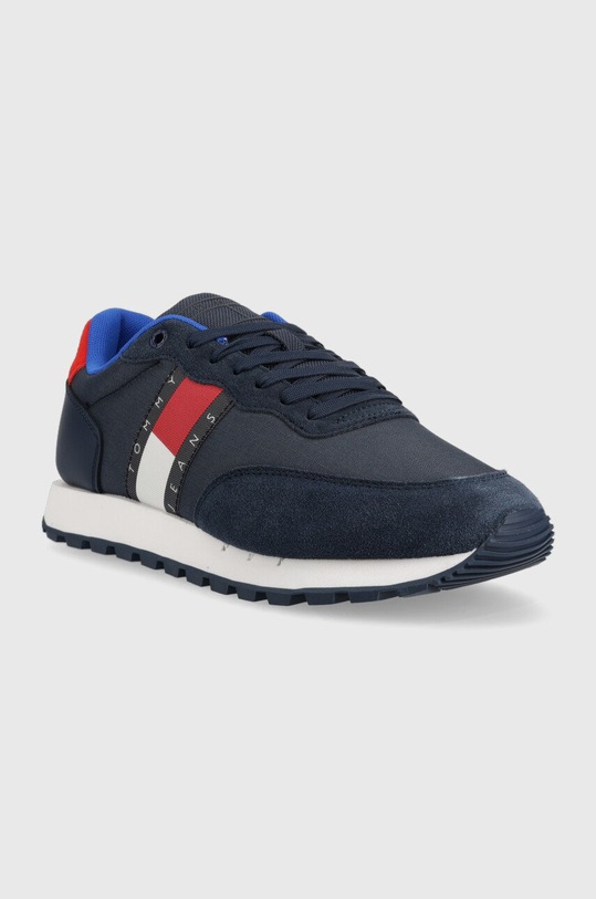 Tommy Jeans sneakersy EM0EM01136 TOMMY JEANS LEATHER RUNNER EM0EM01136 granatowy SS23