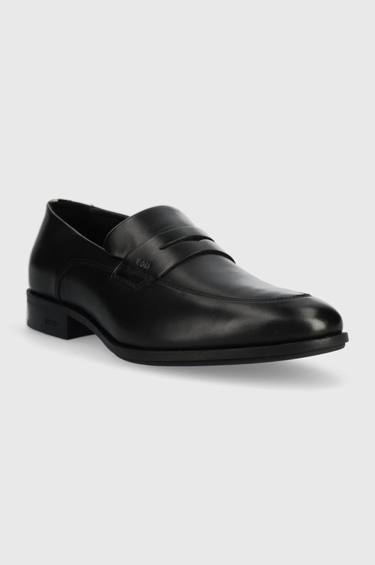 Kožené mokasíny BOSS Colby 50487115.001 černá SS23