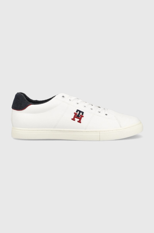 Superge Tommy Hilfiger Fm0fm04350 Core Vulc Varsity Monogram Prijazno od planeta bela FM0FM04350