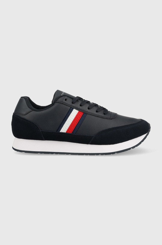 Kožené tenisky Tommy Hilfiger FM0FM04397 CORE EVA RUNNER CORPORATE LEA přírodní kůže námořnická modř FM0FM04397