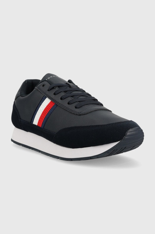 Kožené tenisky Tommy Hilfiger FM0FM04397 CORE EVA RUNNER CORPORATE LEA FM0FM04397 námořnická modř SS23