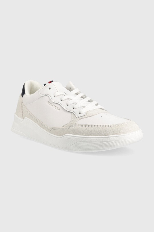 Usnjene superge Tommy Hilfiger FM0FM04358 ELEVATED CUPSOLE LEATHER MIX FM0FM04358 bela SS23