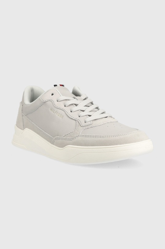 Tommy Hilfiger sneakersy skórzane FM0FM04358 ELEVATED CUPSOLE LEATHER MIX FM0FM04358 szary SS23