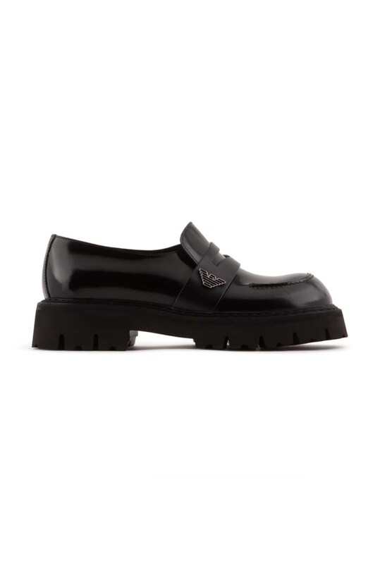 Шкіряні мокасини Emporio Armani лицьова шкіра чорний X4A177.XN631.K001