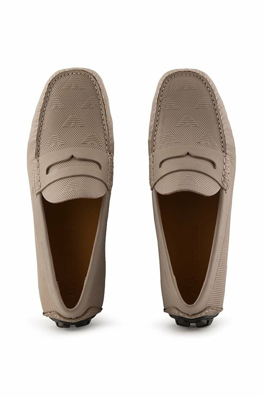 Emporio Armani mocasini din piele intoarsa X4B146 XN784 S747 X4B146.XN784.S747 maro