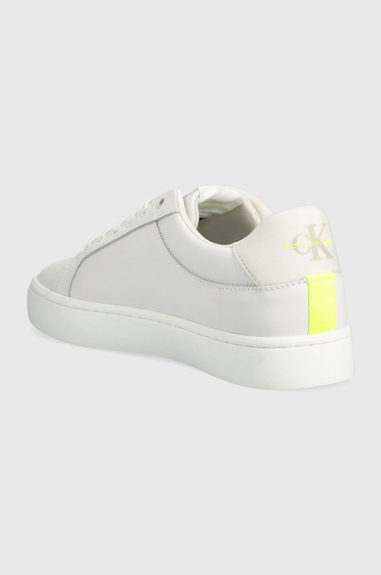 Obuwie Calvin Klein Jeans sneakersy skórzane CLASSIC CUPSOLE FLUO CONTRAST YM0YM00603 biały