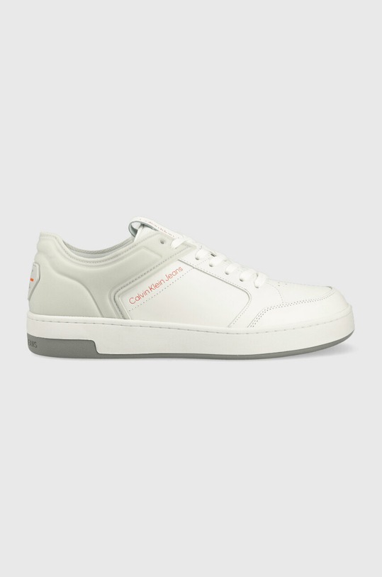 Tenisice Calvin Klein Jeans BASKET CUPSOLE HIGH/LOW FREQ tekstil bijela YM0YM00611