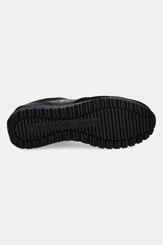 Kožené tenisky Calvin Klein Jeans TOOTHY RUNNER IRREGULAR LINES YM0YM00624 čierna