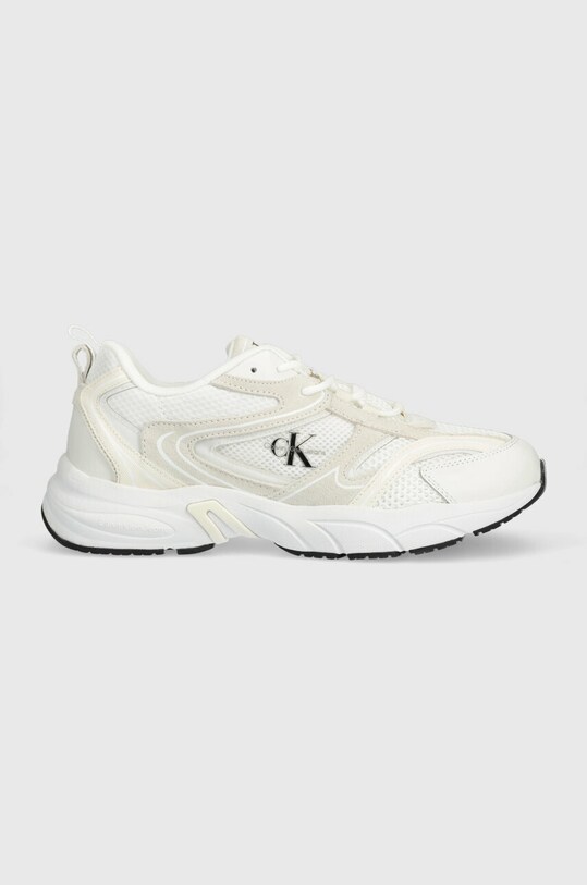 Calvin Klein Jeans sneakersy RETRO TENNIS OVERSIZED MESH skóra zamszowa beżowy YM0YM00636