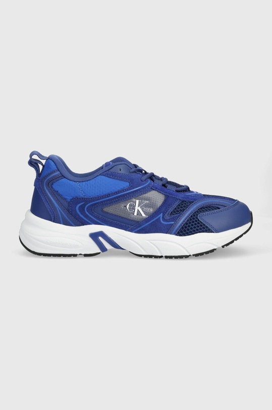 Calvin Klein Jeans sneakersy RETRO TENNIS OVERSIZED MESH skóra zamszowa niebieski YM0YM00636