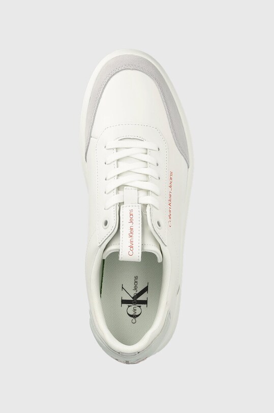 Usnjene superge Calvin Klein Jeans CASUAL CUPSOLE HIGH/LOW FREQ bela YM0YM00670