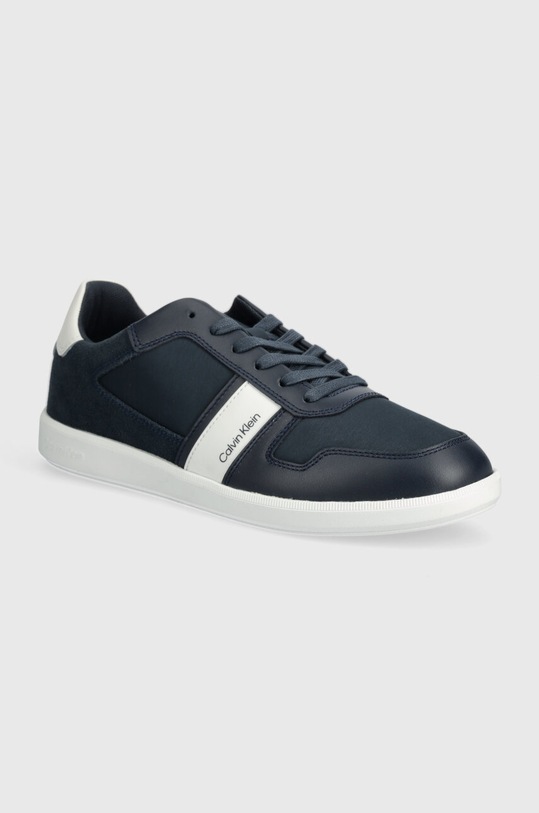 Calvin Klein sneakersy LOW TOP LACE UP MIX skóra zamszowa granatowy HM0HM00491