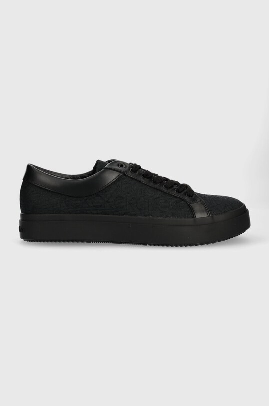Tenisky Calvin Klein LOW TOP LACE UP MONO JQ usňová koža čierna HM0HM00975