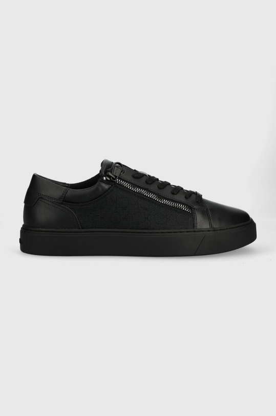 Calvin Klein sneakersy LOW TOP LACE UP W/ZIP MONO JQ tekstylny czarny HM0HM01013