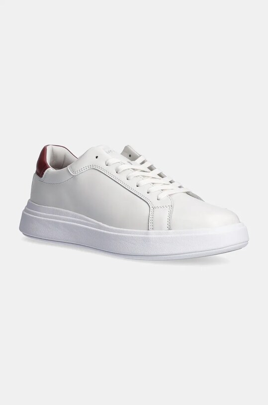 Шкіряні кросівки Calvin Klein LOW TOP LACE UP LTH Planet friendly білий HM0HM01016