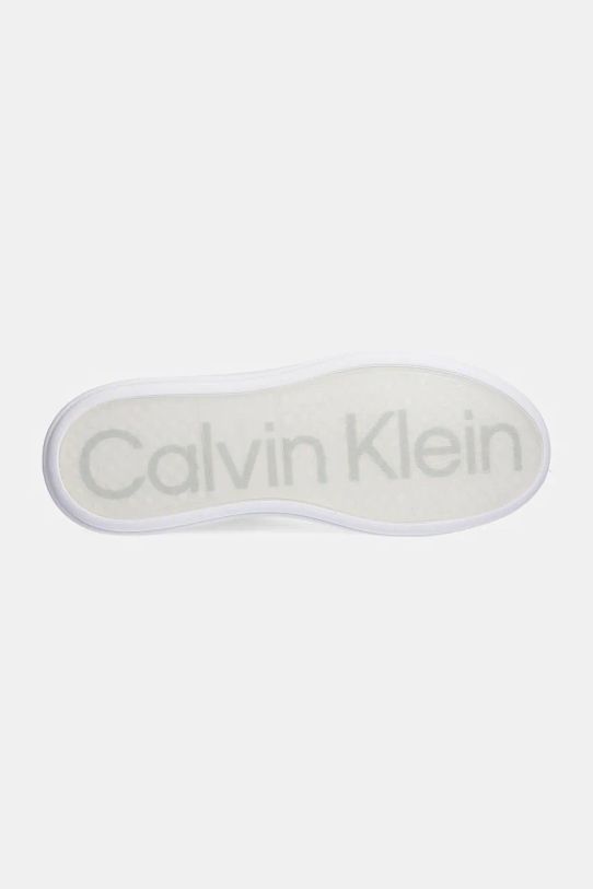 Kožené tenisky Calvin Klein LOW TOP LACE UP LTH HM0HM01016 biela