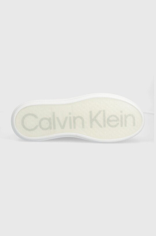 Δερμάτινα αθλητικά παπούτσια Calvin Klein LOW TOP LACE UP LTH HM0HM01016 λευκό