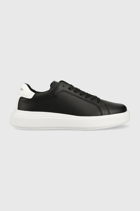 Δερμάτινα αθλητικά παπούτσια Calvin Klein LOW TOP LACE UP LTH Planet friendly μαύρο HM0HM01016