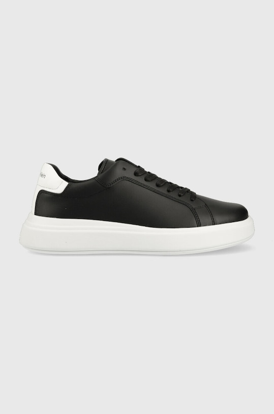 Kožené tenisky Calvin Klein LOW TOP LACE UP LTH Planet friendly čierna HM0HM01016