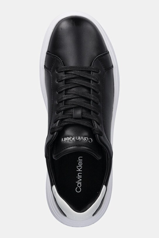 Calvin Klein sneakersy skórzane LOW TOP LACE UP LTH czarny HM0HM01016