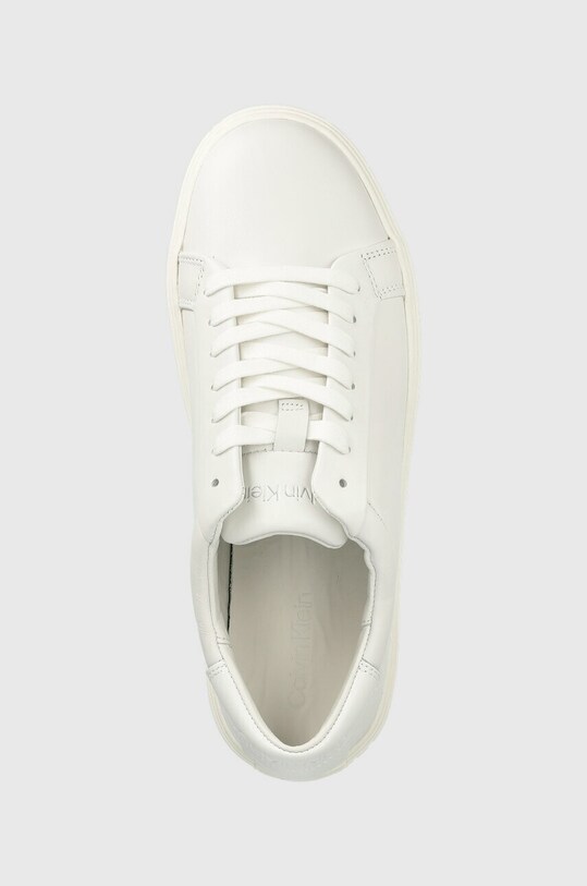 Шкіряні кросівки Calvin Klein LOW TOP LACE UP LTH SM білий HM0HM01018
