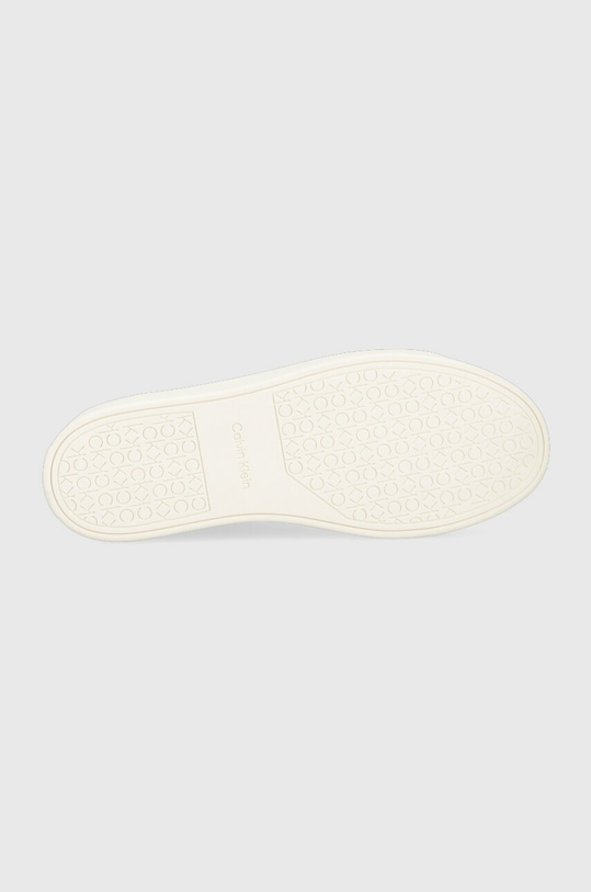 Δερμάτινα αθλητικά παπούτσια Calvin Klein LOW TOP LACE UP LTH SM HM0HM01018 λευκό