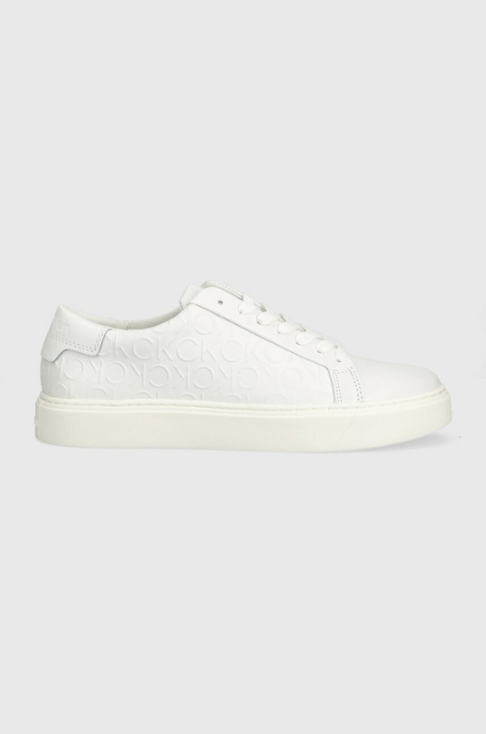 Calvin Klein sneakersy skórzane LOW TOP LACE UP MONO HF Planet friendly biały HM0HM01068