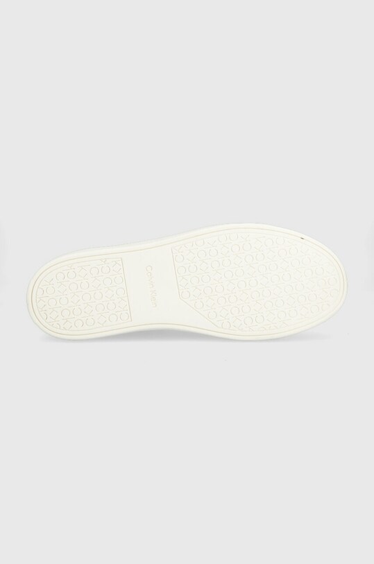 Kožené tenisky Calvin Klein LOW TOP LACE UP MONO HF HM0HM01068 biela