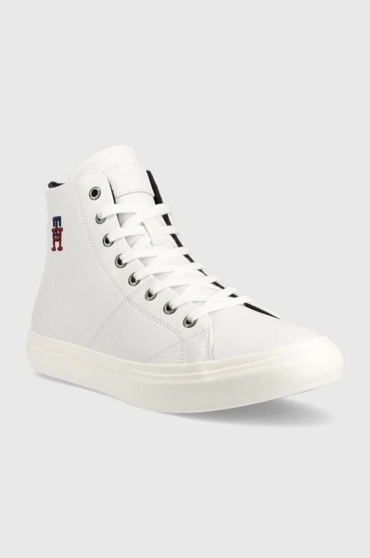 Tommy Hilfiger sneakersy skórzane TH HI VULC STREET LEATHER FM0FM04739 biały SS23