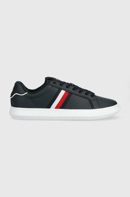 Шкіряні кеди Tommy Hilfiger CORPORATE LEATHER CUP STRIPES темно-синій FM0FM04732