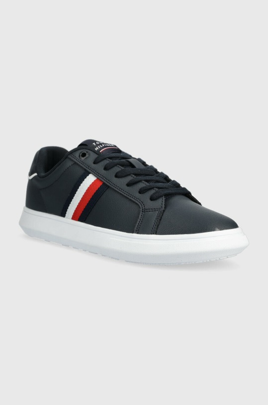 Шкіряні кеди Tommy Hilfiger CORPORATE LEATHER CUP STRIPES FM0FM04732 темно-синій SS23