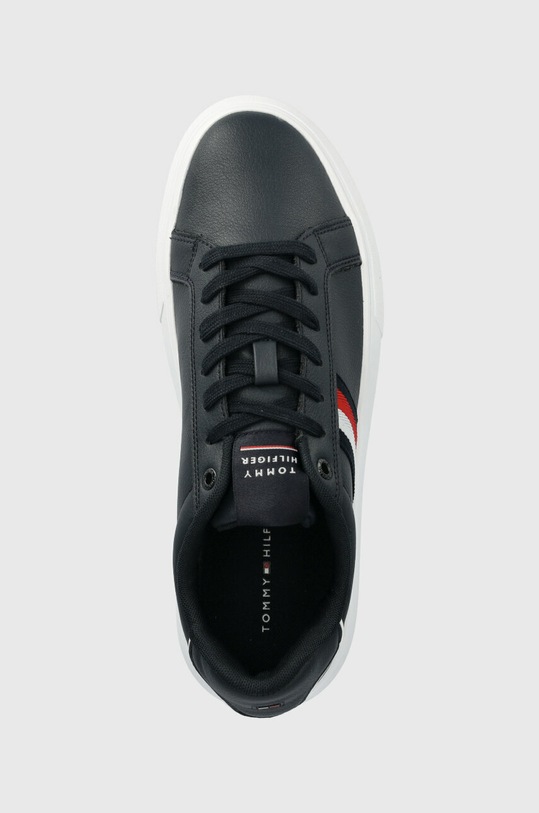 Шкіряні кеди Tommy Hilfiger CORPORATE LEATHER CUP STRIPES темно-синій FM0FM04732
