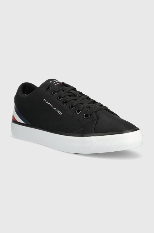 Tenisky Tommy Hilfiger TH HI VULC CORE LOW STRIPES FM0FM04735 čierna SS23