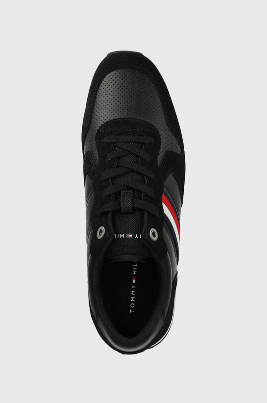 Tommy Hilfiger sneakersy ICONIC RUNNER STRIPES LEATHER czarny FM0FM04551