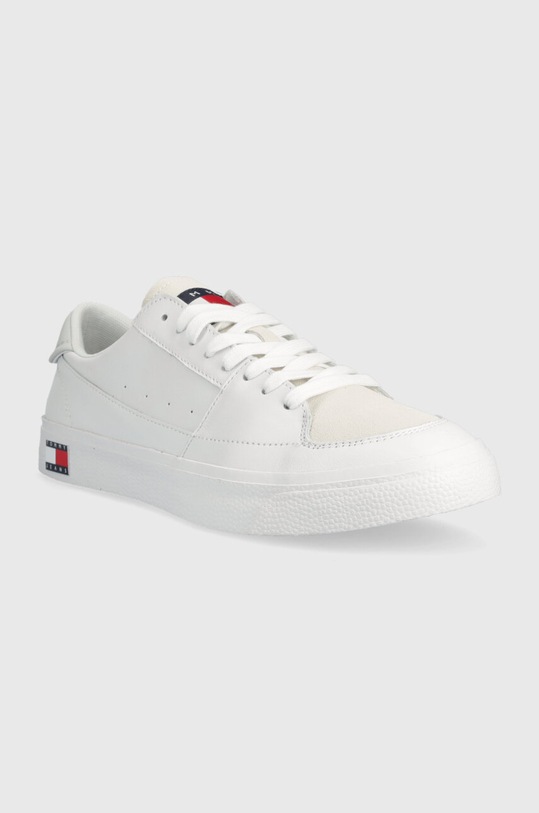 Kožené tenisky Tommy Jeans VULCANIZED ESS EM0EM01106 bílá SS23