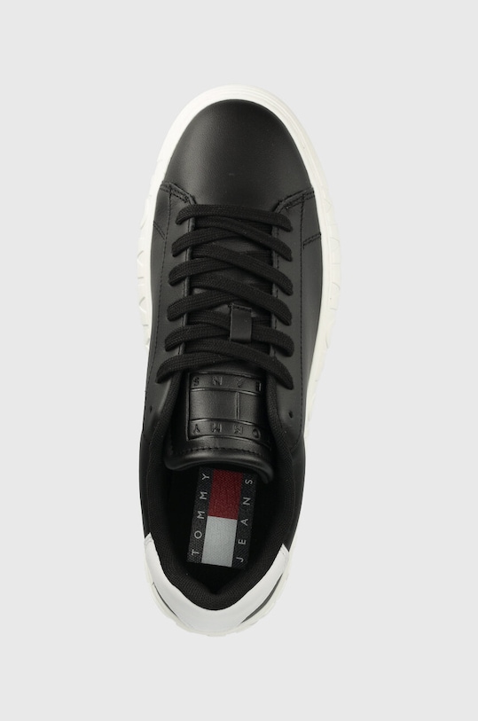 Tommy Jeans sneakersy skórzane LEATHER OUTSOLE czarny EM0EM01159
