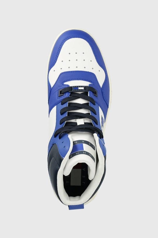 Tommy Jeans sneakers din piele MID CUT BASKET albastru EM0EM01164