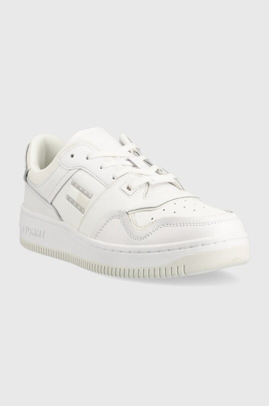 Tommy Jeans sneakers din piele BASKET CUPSOLE EM0EM01194 alb SS23