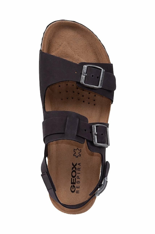 Semišové sandály Geox U SANDAL GHITA A U159VA.00032.C9999 černá