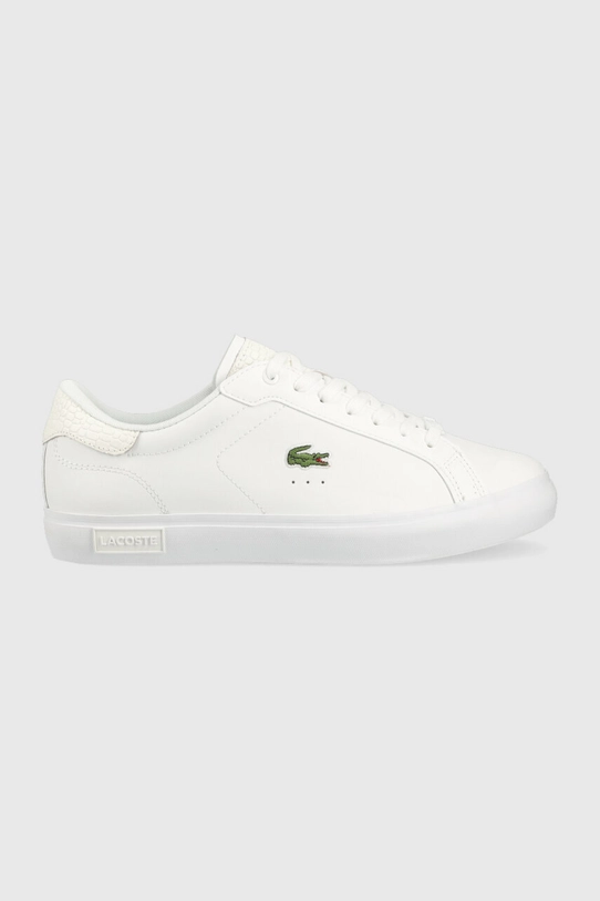 Kožené sneakers boty Lacoste POWERCOURT Planet friendly bílá 41SMA0030