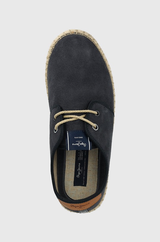 Pepe Jeans espadrile din piele intoarsa TOURIST bleumarin PMS10314