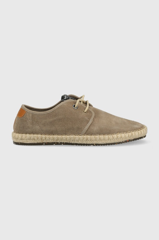 Pepe Jeans espadryle zamszowe TOURIST Planet friendly brązowy PMS10314