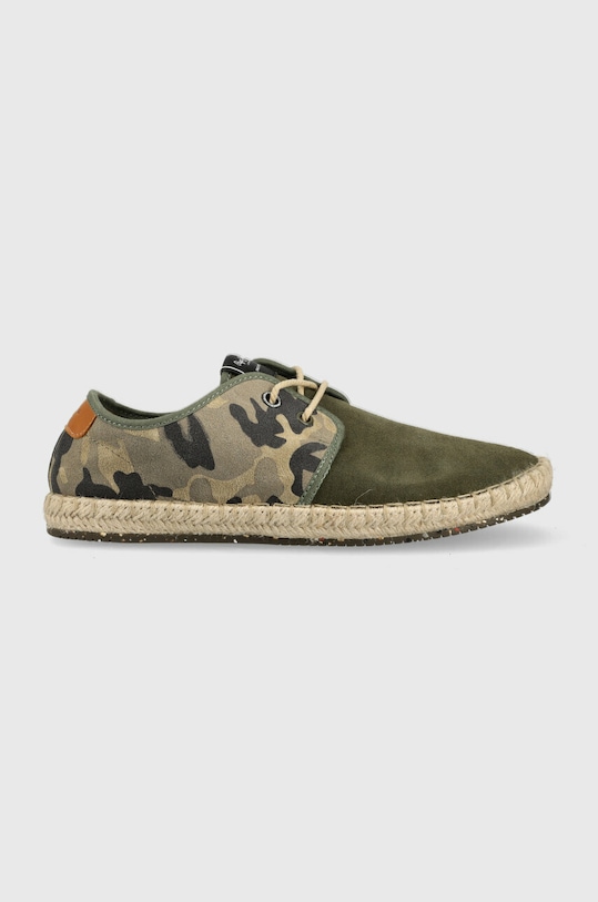 Pepe Jeans espadryle zamszowe TOURIST Planet friendly zielony PMS10315