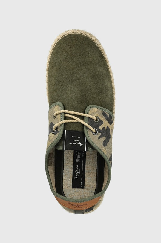 Semišové espadrilky Pepe Jeans TOURIST zelená PMS10315