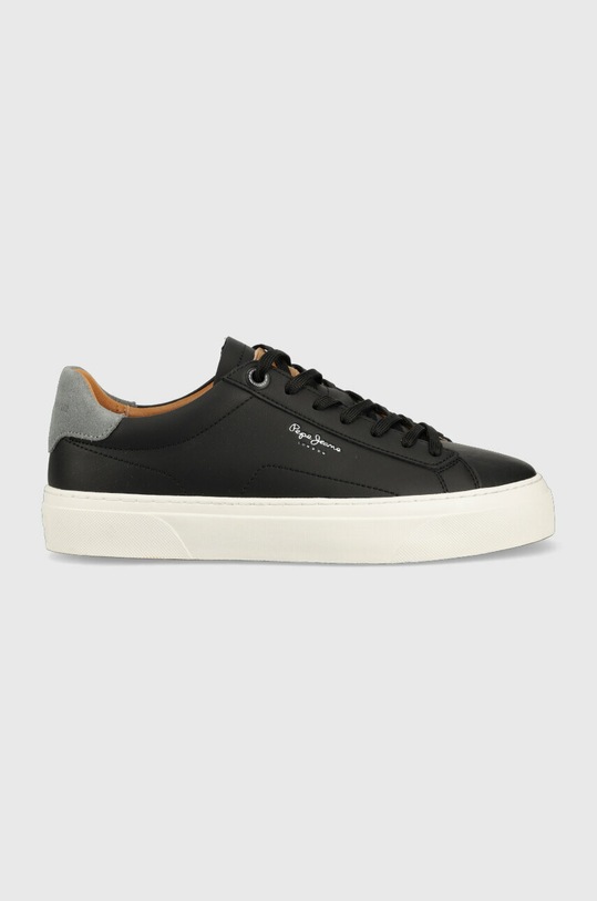 Pepe Jeans sneakers din piele YOGI mic de statură negru PMS30930